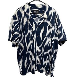 PX BLACK Mens XXXL Button Down Short Sleeve Shirt Abstract Print